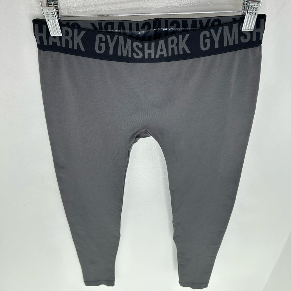 Gymshark Womens Leggings‎ Size Small Gray Midrise Logo Workout Activewear 27x25 - Picture 5 of 11